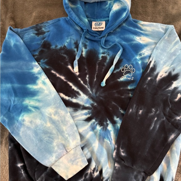 VINTAGE (PAWS) COLORTONE TIE DYE HOODIE like new! - Picture 2 of 14